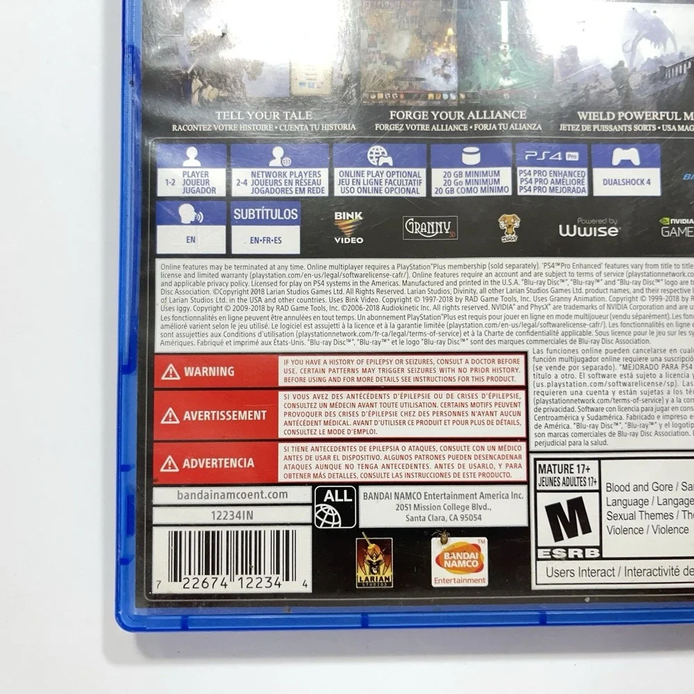 Divinity: Original Sin 2 - Definitive Edition - Sony PlayStation‎ 4 PS4 Tested